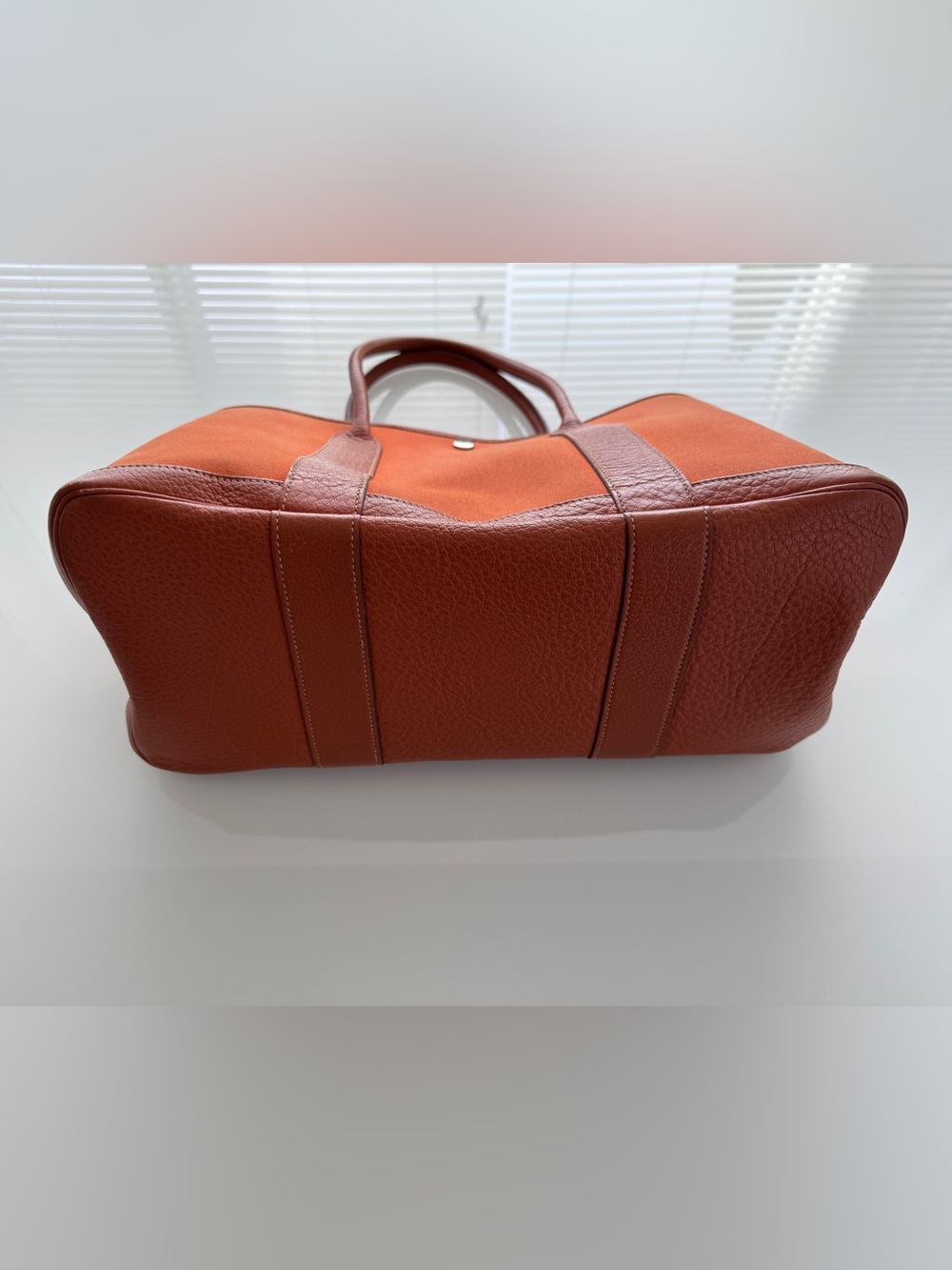 Hermès Garden Party 36 (MM) in Classic Hermes Orange Canvas & Leather - Picture 5 of 15